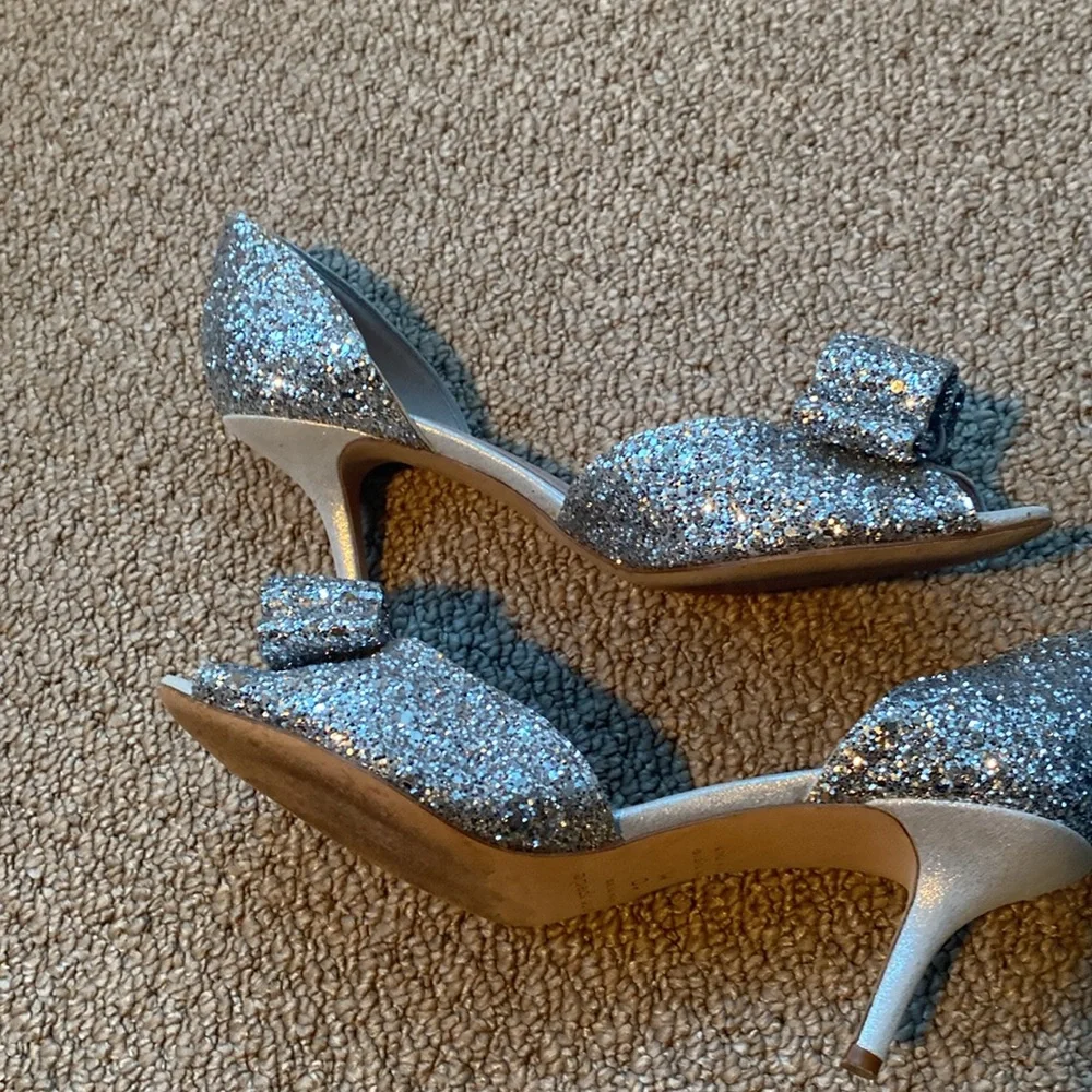 Kate Spade Silver Sela Heels in size 10